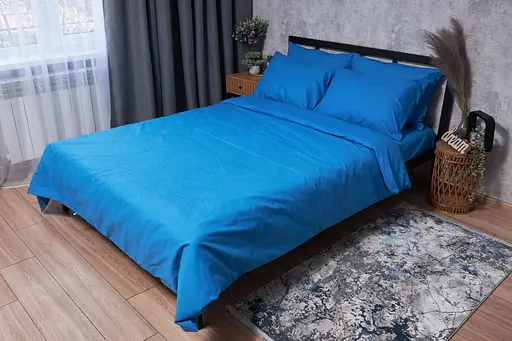 Комплект постельного белья Moon&Star Бязь Gold Люкс Sapphire King Size 220x240 наволочки 4х50х70 - фото 1