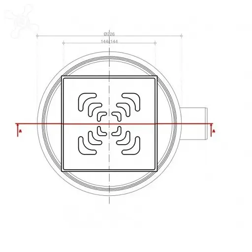 Душовий трап Pestan Confluo Square-1 боковий 15x15 см (240159) - фото 5