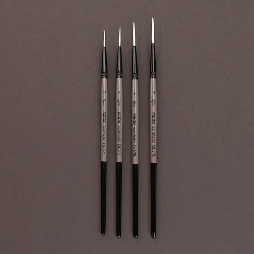 Пензель синтетика лайнер MOON 1203RL №0 коротка ручка Rosa - фото 6