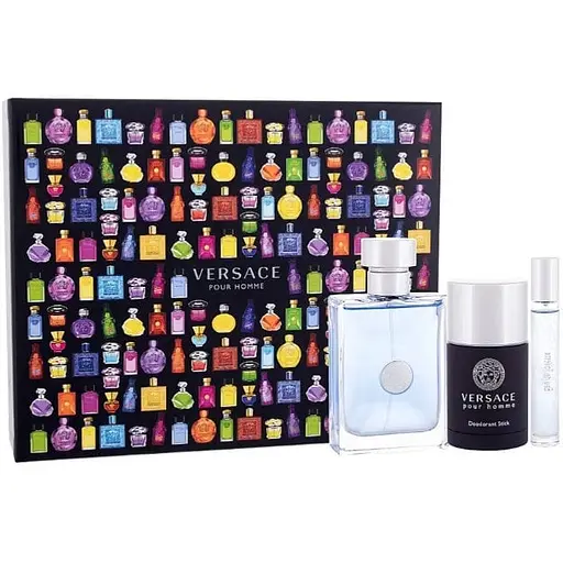 Подарунковий набір Versace Pour Homme туалетна вода 100 мл дезодорант 75 мл атюра 10 мл - фото 1