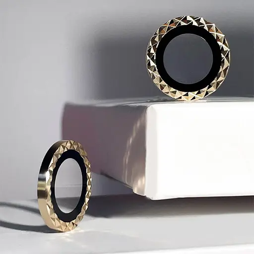 Захисне скло Epik Metal Shine на камеру у упак. для Apple iPhone 15 Pro 6.1/15 Pro Max 6.7 Золотий/Gold - фото 5