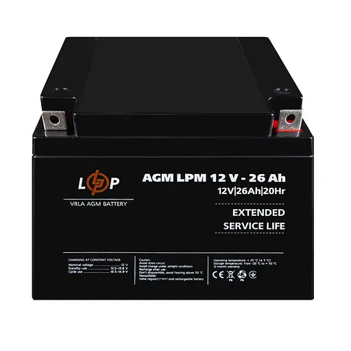 Аккумулятор гелевий LogicPower AGM (LPM) 12V - 26 Ah (LP-4134) - фото 4
