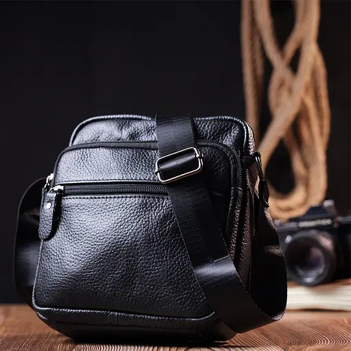 Чоловіча шкіряна сумка Vintage 18х19х6 см sum0020306 - фото 7