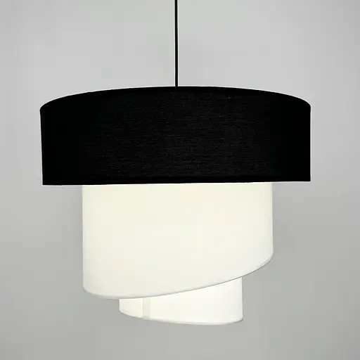 Дизайнерская люстра IONOS 1 с текстильным абажуром Line.F MJ 159-500 BK+WT+WT - фото 4