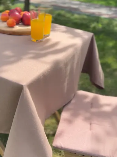 Водовідштовхувальна скатертина Горіховий однотон 280х140 см (+ 6 серветок 30х40) - фото 2