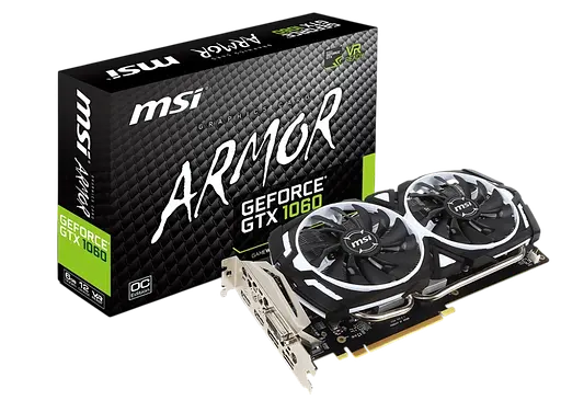 Видеокарта GeForce GTX 1060 6GB MSI Armor OC (GTX 1060 ARMOR OC 6G) Б/У - фото 1
