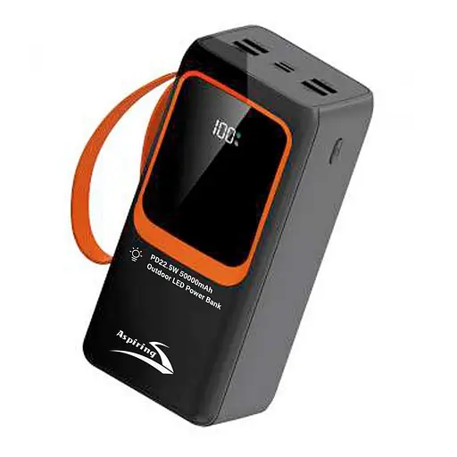 Павербанк Aspiring Black-orange 50 000 mAh / 22.5 Вт (PB-L50) - фото 1