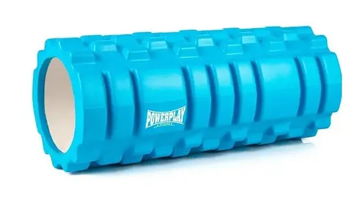 Набір для масажу та йоги PowerPlay PP_4096 (Ролик 33*14 + 2-ва мячі) Blue + гумка 7.5 кг (PP_4096_Blue) - фото 2