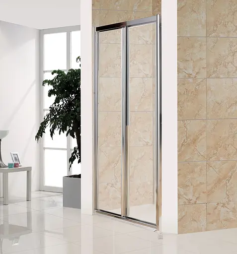 Душові двері Eger Bifold 80x195 см розсувні прозоре скло профіль хром 599-029-80, прозорий, хром - фото 2