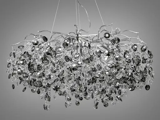 Дизайнерская хрустальная люстра в гостиную, 10 ламп, хром. - фото 1
