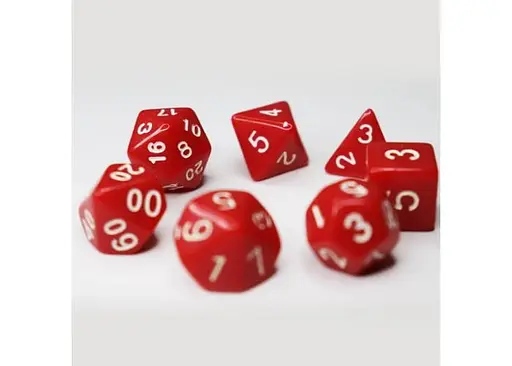 Набор кубиков Opaque 7 Dice Set - Red , 7 шт. (g7dopaq06) - фото 4