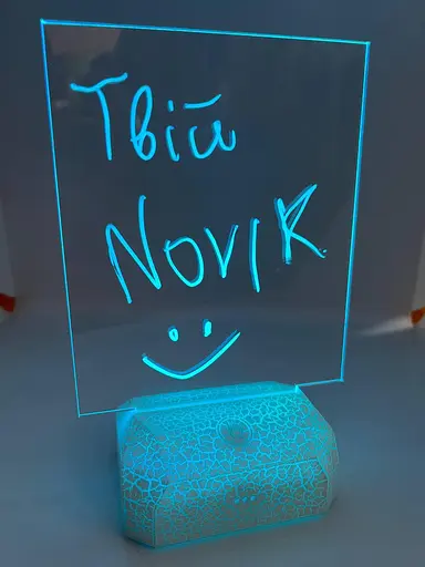 Светильник ночник 3D планшет RGB USB, батарейки,  ручка для надписей - фото 3