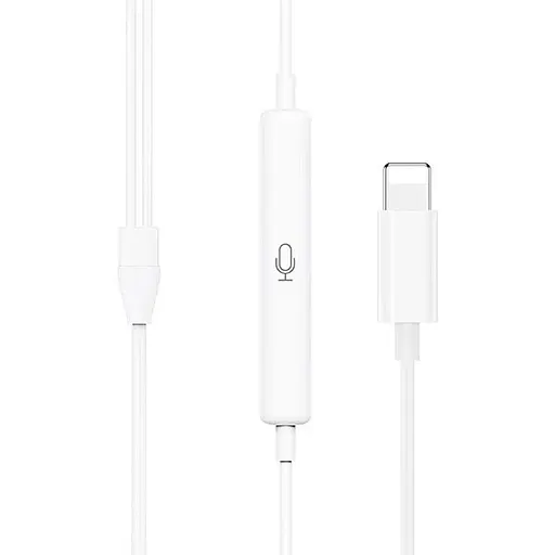 Проводные наушники Hoco M80, Lightning, 1.2m, белые - фото 2