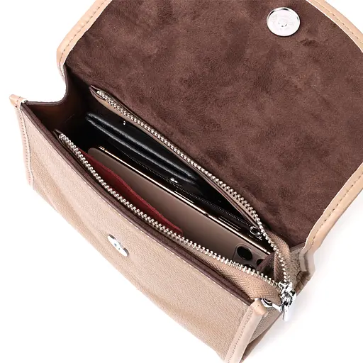 Кожаная сумка Vintage с полукруглым клапаном 20.5х14х8.5 см sum0029045 - фото 8