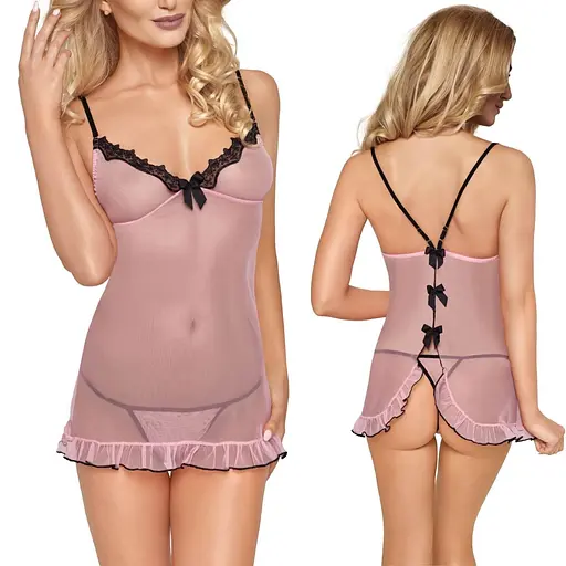 Сорочка та стрінги Roxana 6740 M рожевий - фото 2