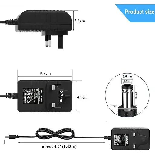 Универсальный адаптер переменного тока SZZKtech 12V 3A с 11 разъемами постоянного тока AC на DC 12 Вольт 3Amps 2.5A 2A 1500mA - фото 4