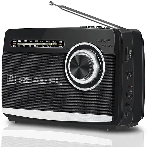 Радиоприемник 1.0 Real-El X-510 Black, 3 Вт, пластиковый корпус, FM/AM/SW, USB, SD/microSD, аккумулятор, фонарик