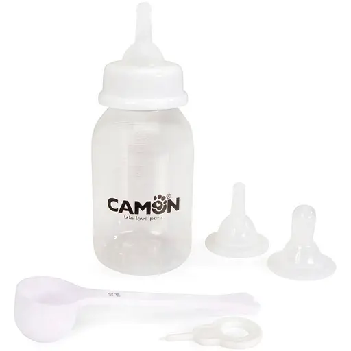 Набір для годування Camon з мірною ложкою 10 мл, трьома пустушками та голкою для проколювання пустушки 150 мл