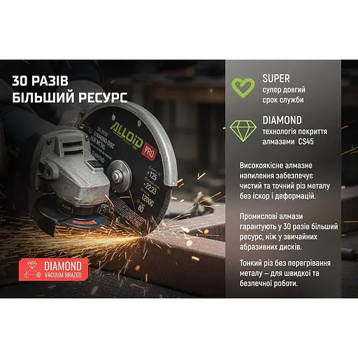 Диск алмазний по металу Alloid Building Tools 125 мм (DS-15125) - фото 7