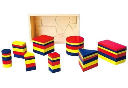 Логічні блоки Дьенеша Viga Toys 56164U Набір для навчання 48 деталей різної форми та кольору - фото 3