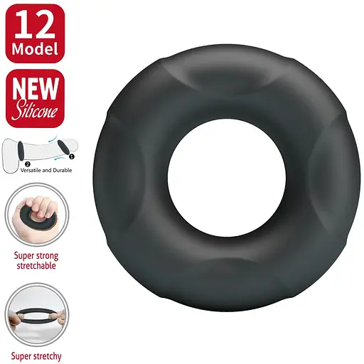 Кільце ерекційне Crazy Bull Super Soft Silicone Arvell 6 см чорне - фото 7