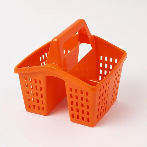 Пластиковий тримач для столового приладдя та кухонного приладдя 16 × 16 × 14.5 см, Kitchette Помаранчевий 87838 - фото 1