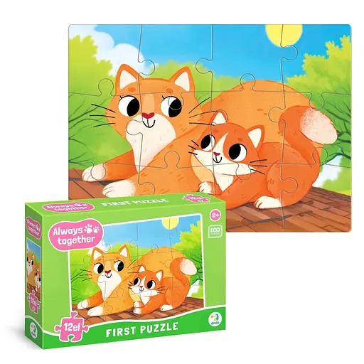 Пазл дитячий Завжди разом Котики 300632, 12 елементів - фото 2