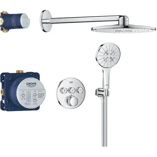 Душова система прихованого монтажу Grohe Grohtherm Smartcontrol з Rainshower SmartActive 310 34863000, Хром - фото 1