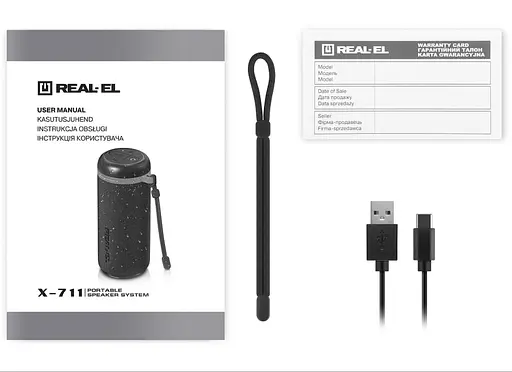 Портативная колонка Real-El RX711 10W Bluetooth TWS, RGB, Black - фото 12