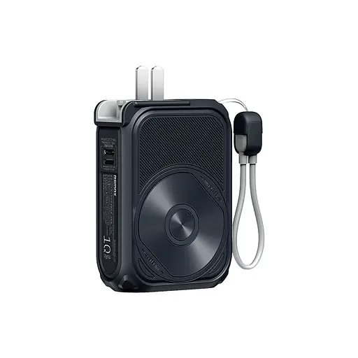 Павербанк-адаптер Remax RPP-116 з вилкою та кабелем / 10000 мАг / 22.5 Вт / USB-C,USB-A,Lightning,MagSafe / PD+QC / Чорний - фото 1