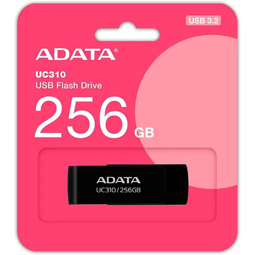 Флеш-накопичувач Adata Flash 256Gb USB 3.2 UC310 Black (UC310-256G-RBK) - фото 3