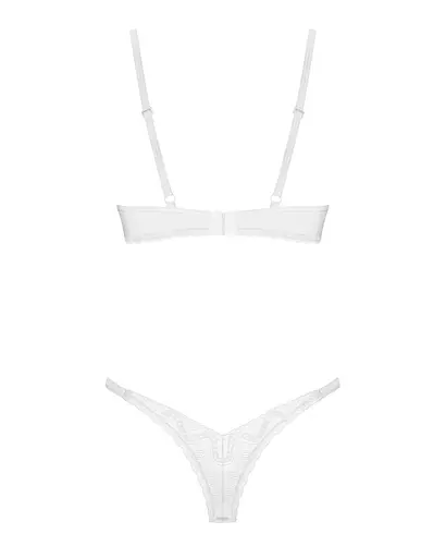 Комплект еротичної білизни Obsessive Alissium M/L білий - фото 8