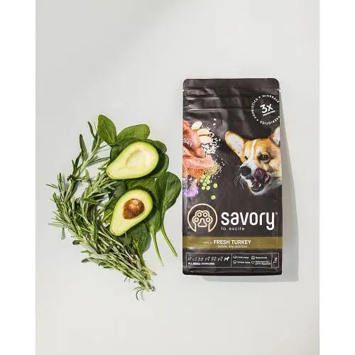 Сухой корм Savory All Breed для стерилизованных собак всех пород, со свежей индейкой, 12 кг - фото 3