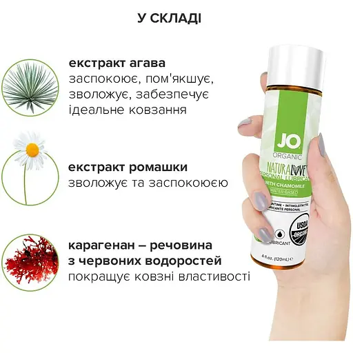 Смазка на водной основе System JO Naturalove - Organic (120 мл) - фото 5