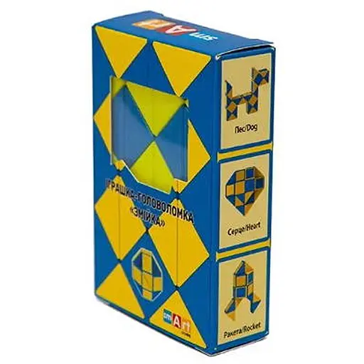 Змійка Рубіка синьо-жовта (Smart Cube Twisty Puzzle Snake) (SCU024) - фото 1