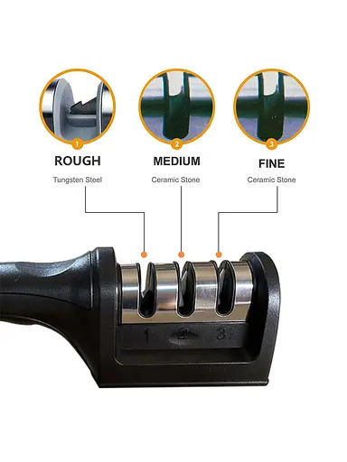 Механічна точилка для всіх видів ножів, Kitchen Master Чорний 84032 - фото 8