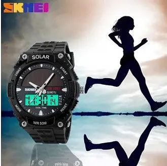 Мужские спортивные часы Skmei 1049 с солнечной батареей (Черные) - фото 4