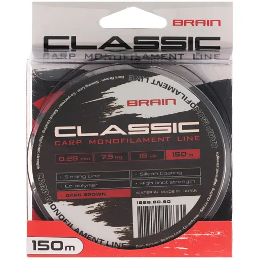 Леска Brain Classic Carp Line (dark brown) 150 м 0.28 мм 18 lb 7.9 кг - фото 2
