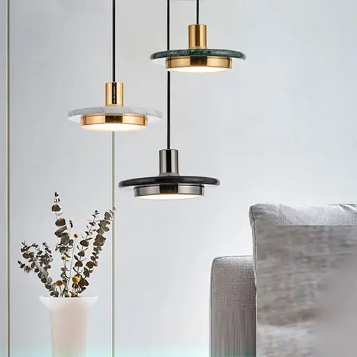 Підвіс Lumina із зеленим мармуровим плафоном LED в стилі Ар-деко Line.F SC 2/1 GR - фото 1