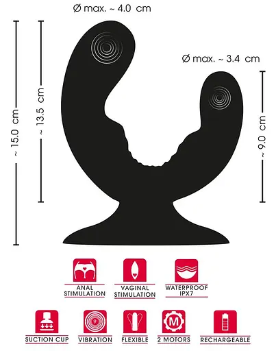 Вібратор Sweet Smile Dual 15 см (червоний) - фото 12