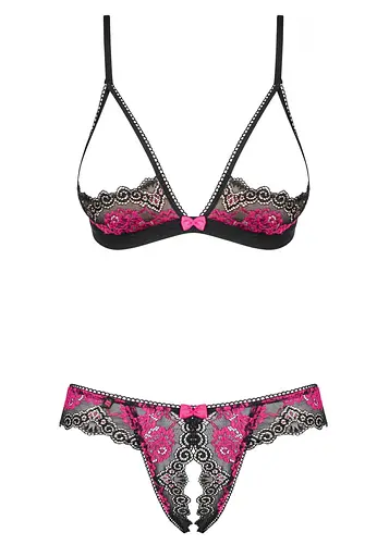 Еротичний комплект Obsessive Tulia XS/S (чорний) - фото 7