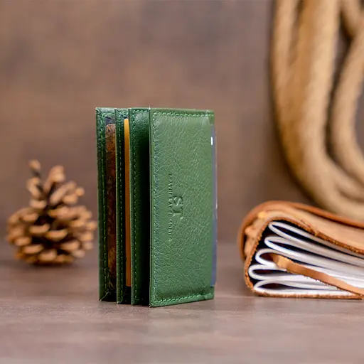 Женский кожаный кошелек-визитница ST Leather 10х6.5х1 см acs0015961 - фото 10