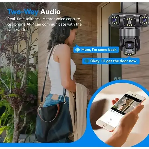 IP-камера видеонаблюдения Kamille EVKVO SC28 V380 Pro 3 Линзы 16MP Уличная поворотная Wi-Fi - фото 2