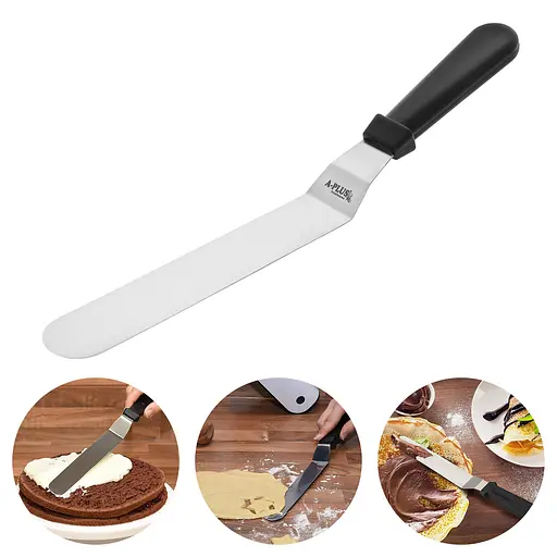 Шпатель кондитерський вигнутий скребок лопатка кондитерська з нержавіючої сталі 36.5 см, A-plus 85677 - фото 1