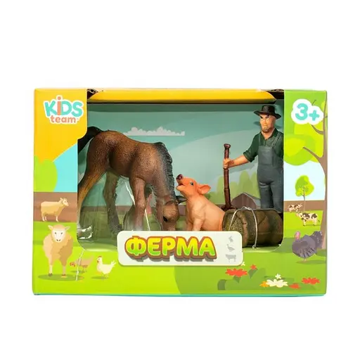 Детский игрушечный набор "Ферма" Q9899-T1_3 лошадка, свинка, фермер - фото 2