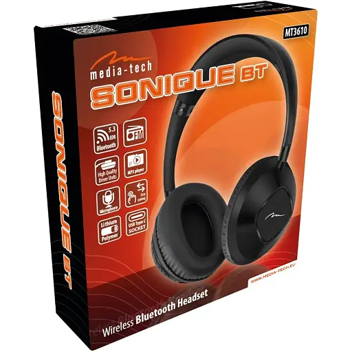 Гарнитура Media-Tech Sonique DS-2 Bluetooth+35 мм Li-Pol Black - фото 2