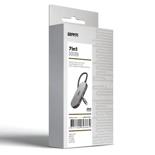 Хаб USB-C ArmorStandart Type-C to HD4K+PD+3USB+TF/SDcard Grey (ARM69366) - фото 4