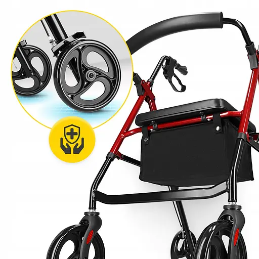 Роллер для ходьбы 4FIZJO складной, с сумкой Black/Red (P-5905973406901) - фото 11