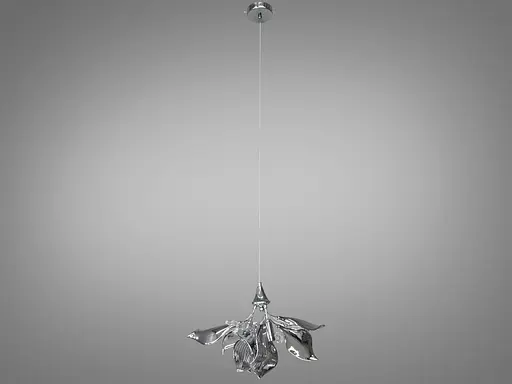 Красивая подвесная люстра с керамическими элементами, 3 лампы, хром. - фото 4