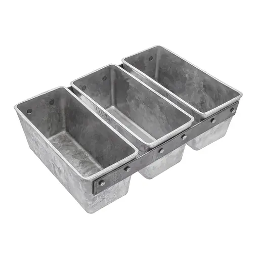 Форма тройная хлебная для выпечки маленьких буханок хлеба и кексов Л12 алюминий 24.5х16.5х7.2 см, Хлібпром Серый 81360 - фото 7